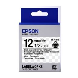 Картридж зі стрічкою Epson LK4TBN принтерів LW-300/400/400VP/700 Clear Blk/Clear 12mm/9m