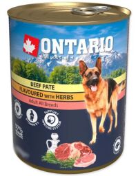 Вологий корм для собак Ontario Dog Beef Pate with Herbs з яловичиною та травами - 400 (г) від виробника Ontario