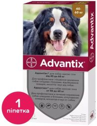 Краплі на холку для собак Bayer «Advantix» (Адвантікс) від 40 до 60 кг, 1 піпетка (від зовнішніх паразитів) (TRP156610) від виробника Bayer