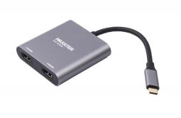 Адаптер-перехідник Maxxter 2хHDMI - USB Type-C V 2.0 (F/M), 0.1 м, Grey (V-CM-2HDMI) від виробника Maxxter