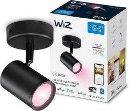 Светильник точечный накладной умный WiZ IMAGEO Spots, 1х5W, 2200-6500K, RGB, Wi-Fi, черный (929002659001) от производителя WiZ