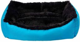 Лежак для тварин Milord JELYBEAN S 50*38*19 см (блакитний/чорний)