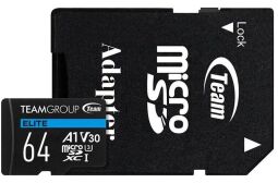 Карта пам`ятi MicroSDXC 64GB UHS-I/U3 Class 10 Team Elite (TEAUSDX64GIV30A103)