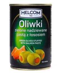 Оливки HELCOM 280g зелені з лососем ж/б
