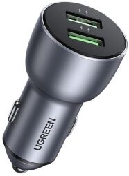 Автомобильное зарядное устройство для Ugreen CD213 (2xUSB 36W (USB-A) QC 4.0 Gray (10144) от производителя Ugreen