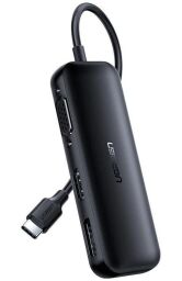 Адаптер Ugreen CM260 DisplayPort+HDMI+VGA - USB Type-C (F/M), Black (60568)