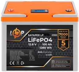Акумуляторна батарея LogicPower 12V 100 AH (1280Wh) для ДБЖ з LCD (BMS 80A/40А) LiFePO4