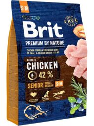 Сухий корм Brit Premium Dog Senior S+M для літніх собак дрібних та середніх порід зі смаком курки 3 кг - 3 (кг)