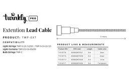 Подовжувач кабелю Twinkly Pro AWG22 PVC кабель, 5м, білий