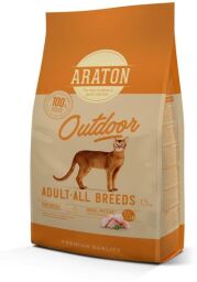 Поживний сухий корм з куркою та індичкою для дорослих кішок ARATON OUTDOOR Adult All Breeds 1.5 кг (ART45642) від виробника ARATON