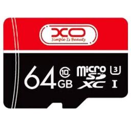 Карта пам'яті XO micro SD 64GB ( 10cl ) + adapter червоний / чорний