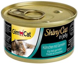 Корм GimCat Shiny Cat вологий з куркою та креветками для дорослих котів 70 гр