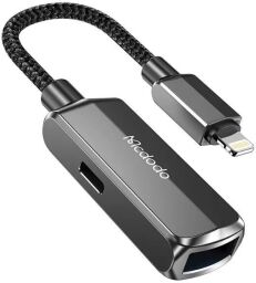 Адаптер McDodo 2 in 1 Convertor Lightning to USB-A 3.0 + Lightning CA-2690 Dark Grey