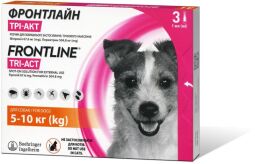 Краплі на холку Boehringer Ingelheim (Merial) Frontline Tri-Act S для собак 5-10 кг (піпетки 3*1 мл)