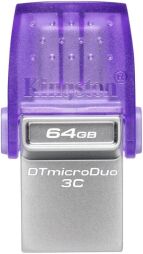 Накопичувач Kingston   64GB USB 3.2 Type-A + Type-C DT microDuo 3C R200MB/s