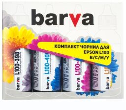 Комплект чернил Barva EPSON L100/L210/L300/L350/L355 B/C/M/Y (T664) (E-L100-090-MP) 4х90 г от производителя Barva