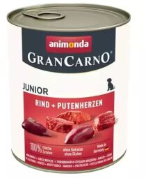 Вологий корм для цуценят Animonda GranCarno Junior Beef + Turkey hearts (яловичина й індичка) 400г