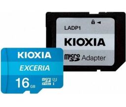 Карта памяти MicroSDHC 16GB UHS-I Class 10 Kioxia Exceria R100MB/s (LMEX1L016GG2) + SD-адаптер от производителя Kioxia