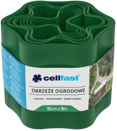 Стрічка газонна Cellfast, бордюрна, хвиляста, 15смх9м, зелений