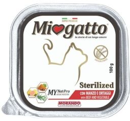 Корм Morando Miogatto Sterilized Beef and Vegetables вологий з яловичиною для стерилізованих котів 100 гр