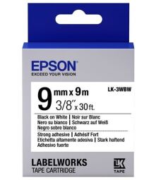 Картридж зі стрічкою Epson LK3WBW принтерів LW-300/400/400VP/700 Strng adh Blk/Wht 9mm/9m