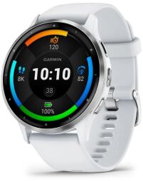 Смарт-годинник Garmin Venu 3 Silver Stainless Steel Bezel with Whitestone Case and Silicone Band (010-02784-50)