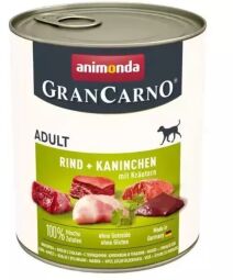 Вологий корм для собак Animonda Gran Carno Adult Beef + Rabbit with Herbs (яловичина і кролик) 800г
