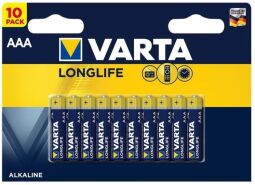 Батарейка VARTA LONGLIFE щелочная AAA блистер, 10 шт. (04103101461) от производителя Varta