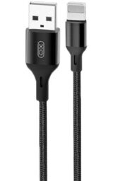 Кабель XO NB143 USB - Lightning (M/M), 2.1 A, 1 м, Black (XO-NB143i1-BK) від виробника XO