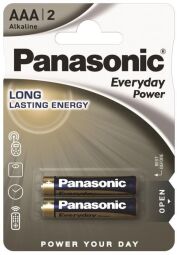 Батарейка Panasonic EVERYDAY POWER лужна AAА блістер, 2 шт. (LR03REE/2BR) від виробника Panasonic
