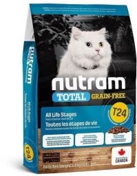 Беззерновий сухий корм для кішок на всіх стадіях життя з лососем і фореллю T24 NUTRAM 20 кг