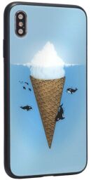 Glass with print TPU Case — iPhone Xs — Ice cream