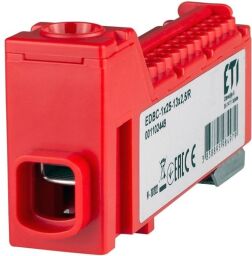 Распределительный блок ETI, EDBC-1x25-13x2,5/R (63A, 1000V AC/1500V DC, IN: 1x25, OUT: 13x2,5; красный) (1102449) от производителя ETI