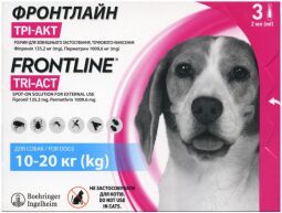 Краплі на холку Boehringer Ingelheim (Merial) Frontline Tri-Act M для собак 10-20 кг (піпетки 3*2 мл)
