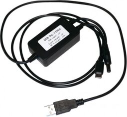 Адаптер XoKo USB - USB Type-C + DC (M/M), 9/12В, 0.7 м, Black (XK-DC-DC-C-12) від виробника XOKO