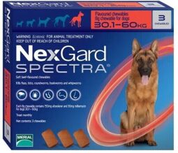 Таблетка для собак NexGard Spectra (Нексгард Спектра) від 30,1 до 60 кг, 1 таблетка (від зовнішніх та внутрішніх паразитів)