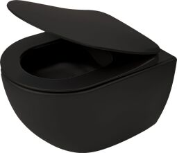 Унитаз подвесной Deante Peonia безобедочный, сиденье в комплекте, черный (CDEDNZPW) от производителя Deante