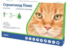 Капли противопаразитарные Zoetis Stronghold (Стронгхолд) для кошек от 5 до 10 кг, 3 пипетки (10020781) от производителя Zoetis