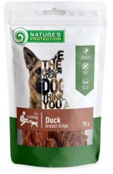 Ласощі для собак, смужки з качиної грудки, nature's Protection Snacks For Dogs, Duck Breast Strips 75г