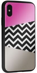 Glass with print TPU Case — iPhone Xs — Pink Gray (Ц-000065400) від виробника Viva