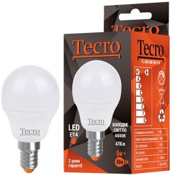 Светодиодная лампа Tecro 6W E14 4000K (TL-G45-6W-4K-E14) от производителя Tecro