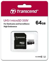 Карта памяти Transcend microSD 64GB C10 UHS-I U1 High Endurance (85TB) (TS64GUSD350V) от производителя Transcend