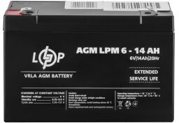 Акумуляторна батарея LogicPower LPM 6V 14AH (LPM 6 - 14 AH) AGM (LP4160) від виробника LogicPower