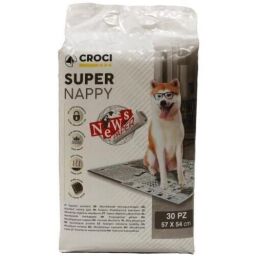 Пелюшки Croci Super Nappy для собак, принт газета, 57×54 см, 60 шт