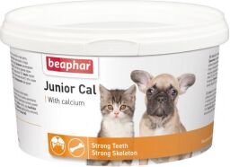 Мінеральна кормова добавка з кальцієм Beaphar Junior Cal для цуценят та кошенят 200 г