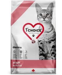 Корм 1st Choice Adult Derma сухий дієтичний для дорослих котів для покращення стану шкіри з лососем 4.54 кг (065672100175) від виробника 1st Choice
