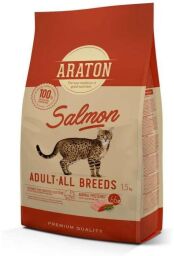 Корм ARATON SALMON Adult All Breeds сухий з лососем для дорослих котів 1.5 кг (4771317456465) від виробника ARATON