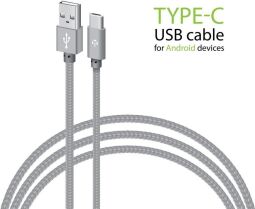 Кабель Intaleo CBGNYT2 USB - USB Type-C (M/M), 2 м, Grey (1283126489143) від виробника Intaleo