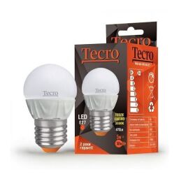Лампа світлодіодна Tecro 5W E27 3000K (PRO-G45-5W-3K-E27)