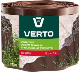 Стрічка газонна Verto, бордюрна, хвиляста, 10смх9м, коричневий